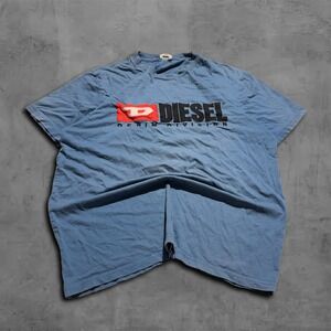 Y2K Vintage Relaxed Blue Diesel Denim Division Streetwear Graphic 90s Tee Shirt